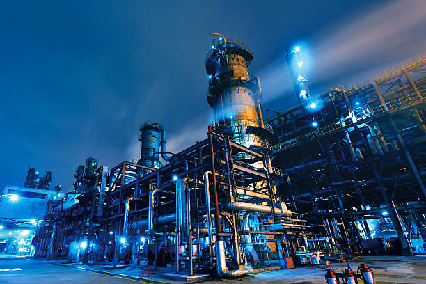 Industrial plant project at night